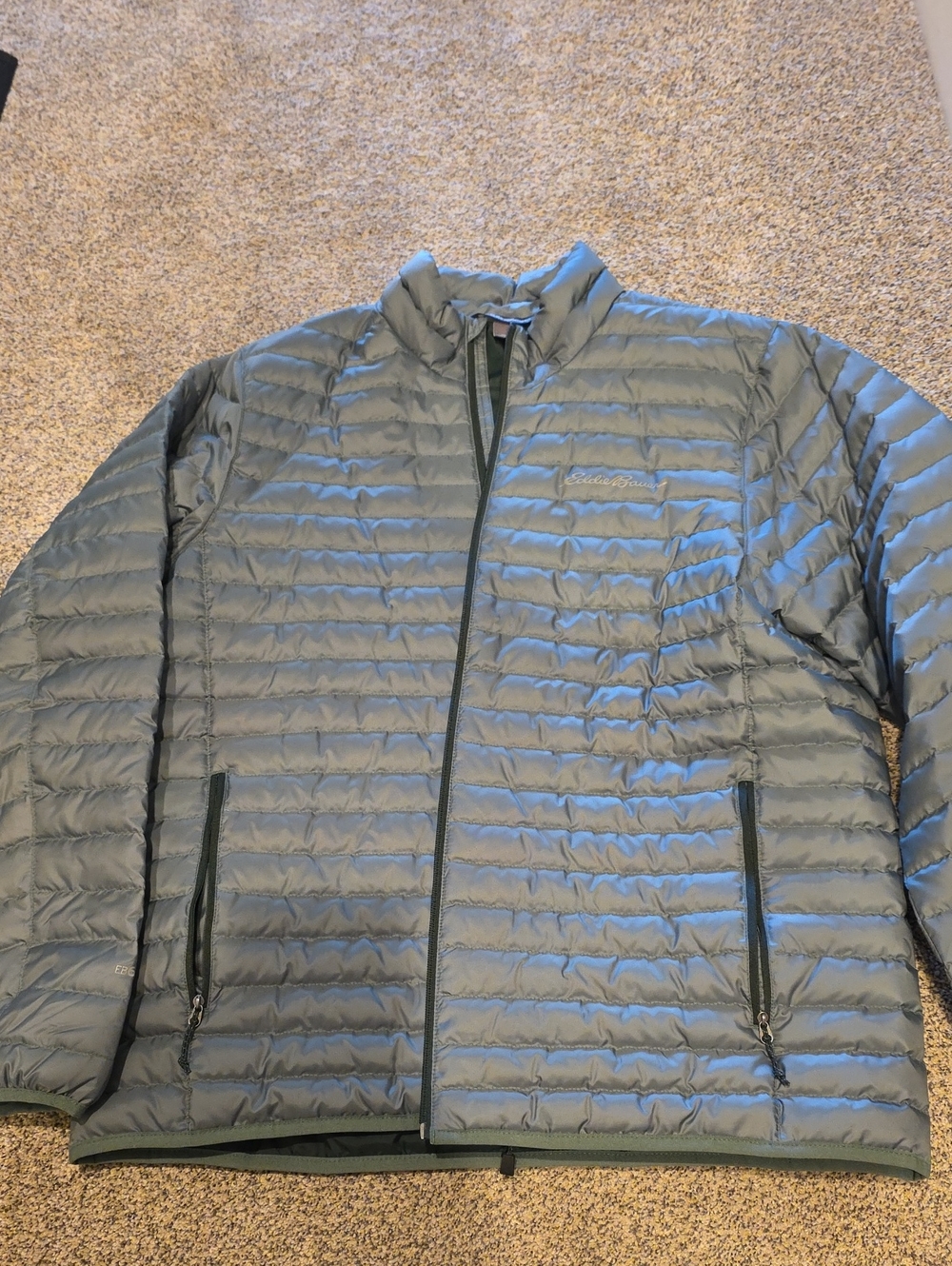 Eddie Bauer Men's EB650 Light Green Quilted Packable Puffer Jacket
